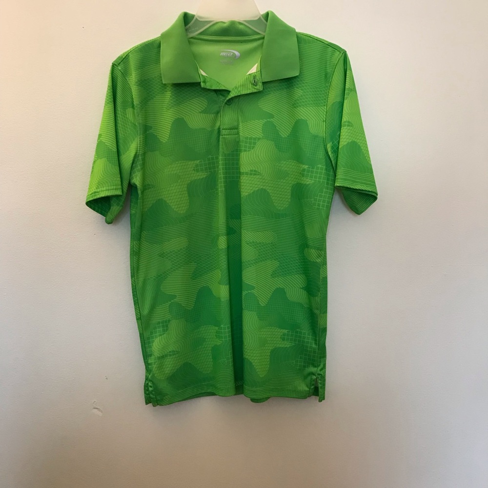 Boys camouflage green polo